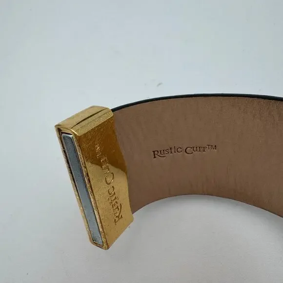 Rustic Cuff Haley Calfhair Cuff 1" Wrap Magnetic Gold Clasp NIB - Picture 5 of 7